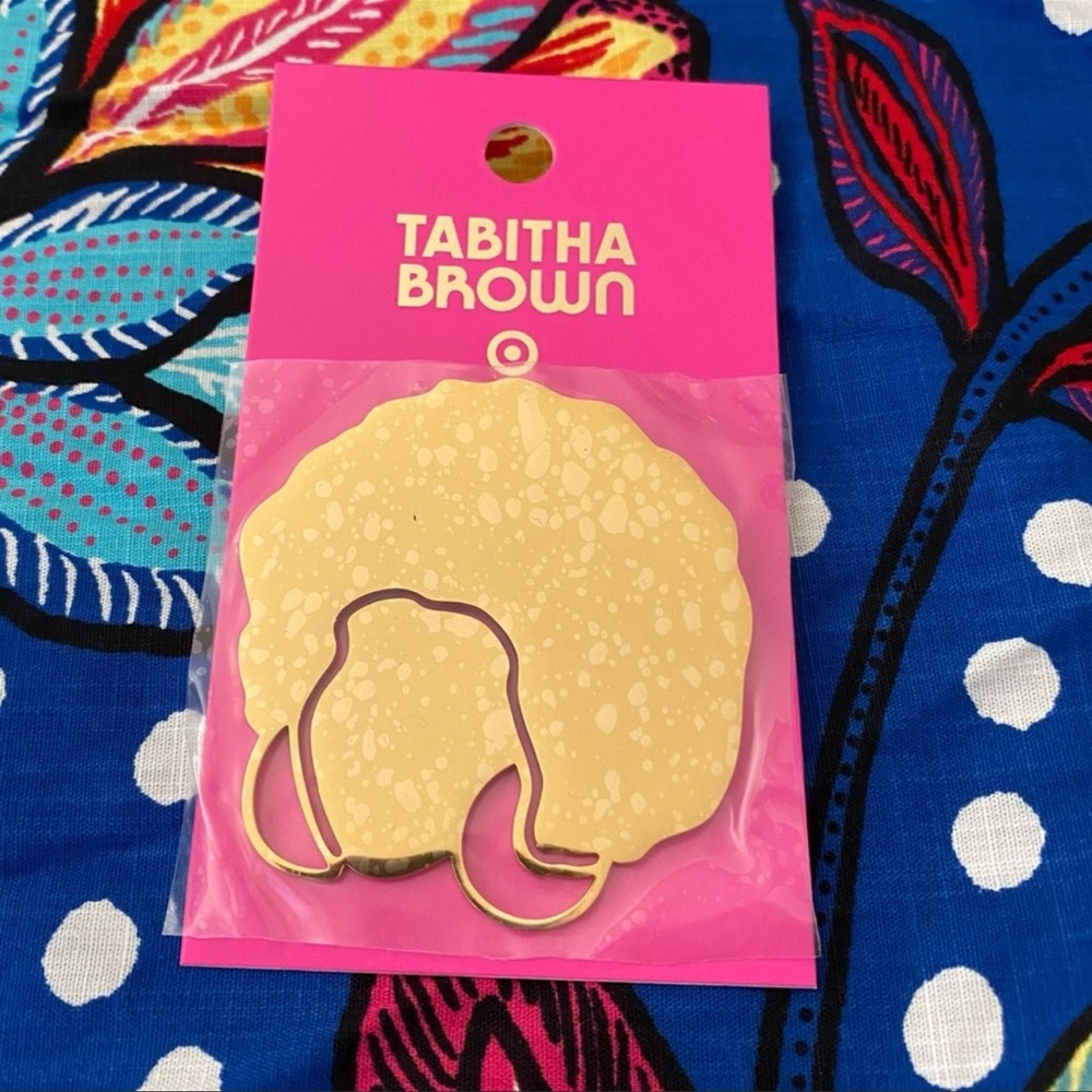 Tabitha Brown x Target Hey Donna Metallic Statement Pin Gold Tone NWT